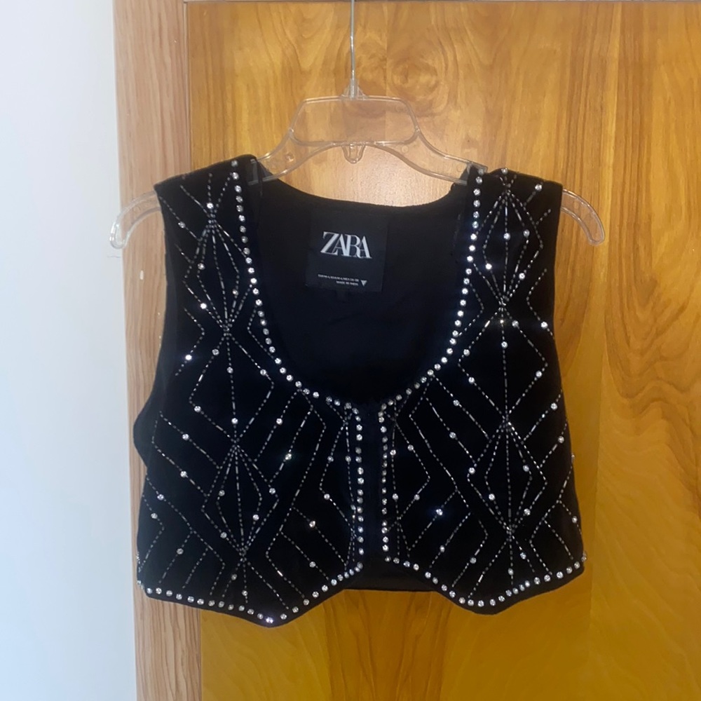 Zara black layered top/vest